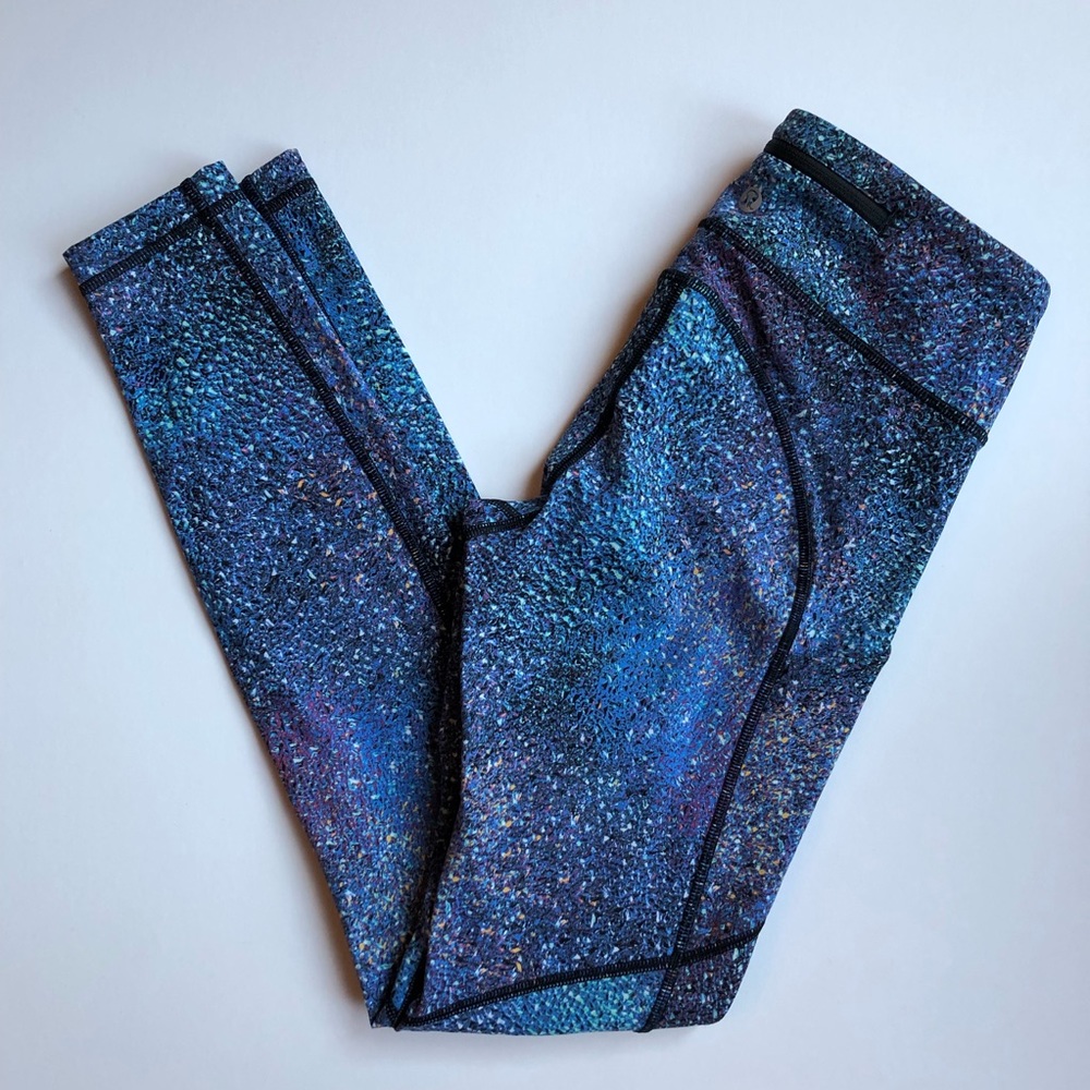 Lululemon Speed Tight V leggings Strive Multi Black size 4